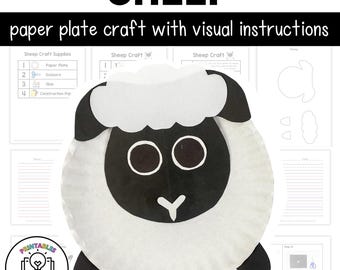 Schapen kartonnen bordjes met visuele instructies
