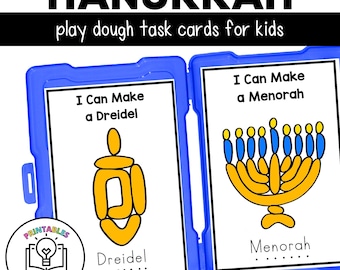 Hanukkah Playdough Task Cards | Hanukkah Fine Motor Activity