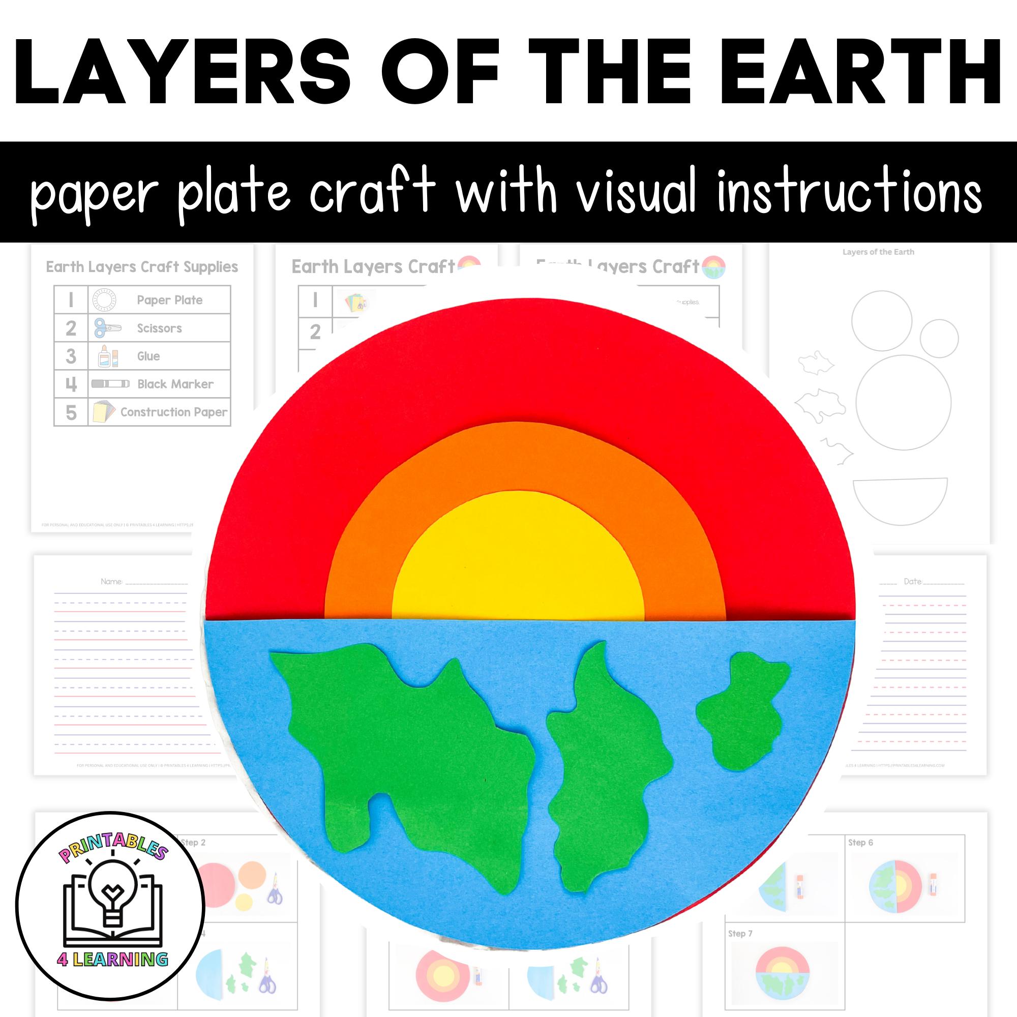 Layers of the Earth Paper Plate Craft with Visual Instructions