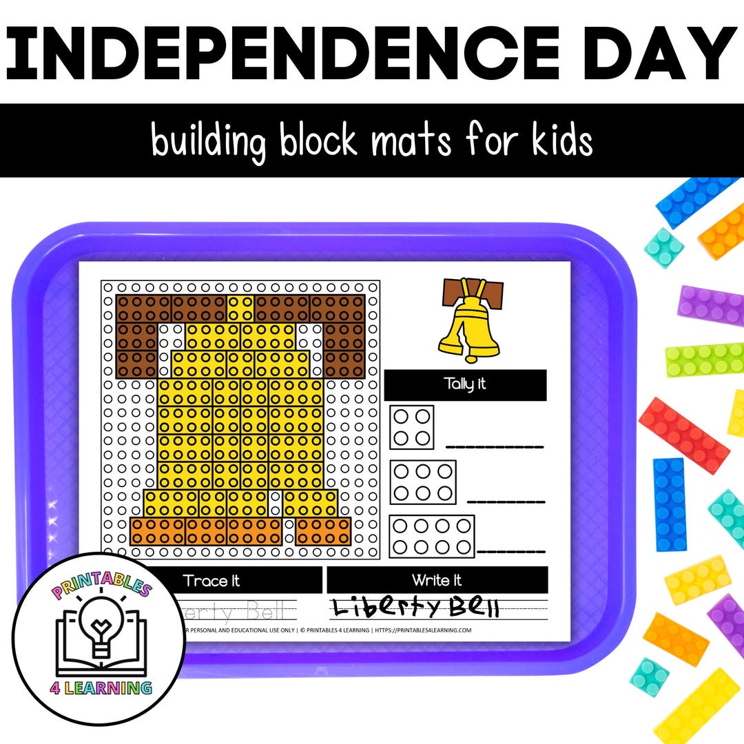 Independence Day Building Block Mats - Brick Building Challenge STEM ...