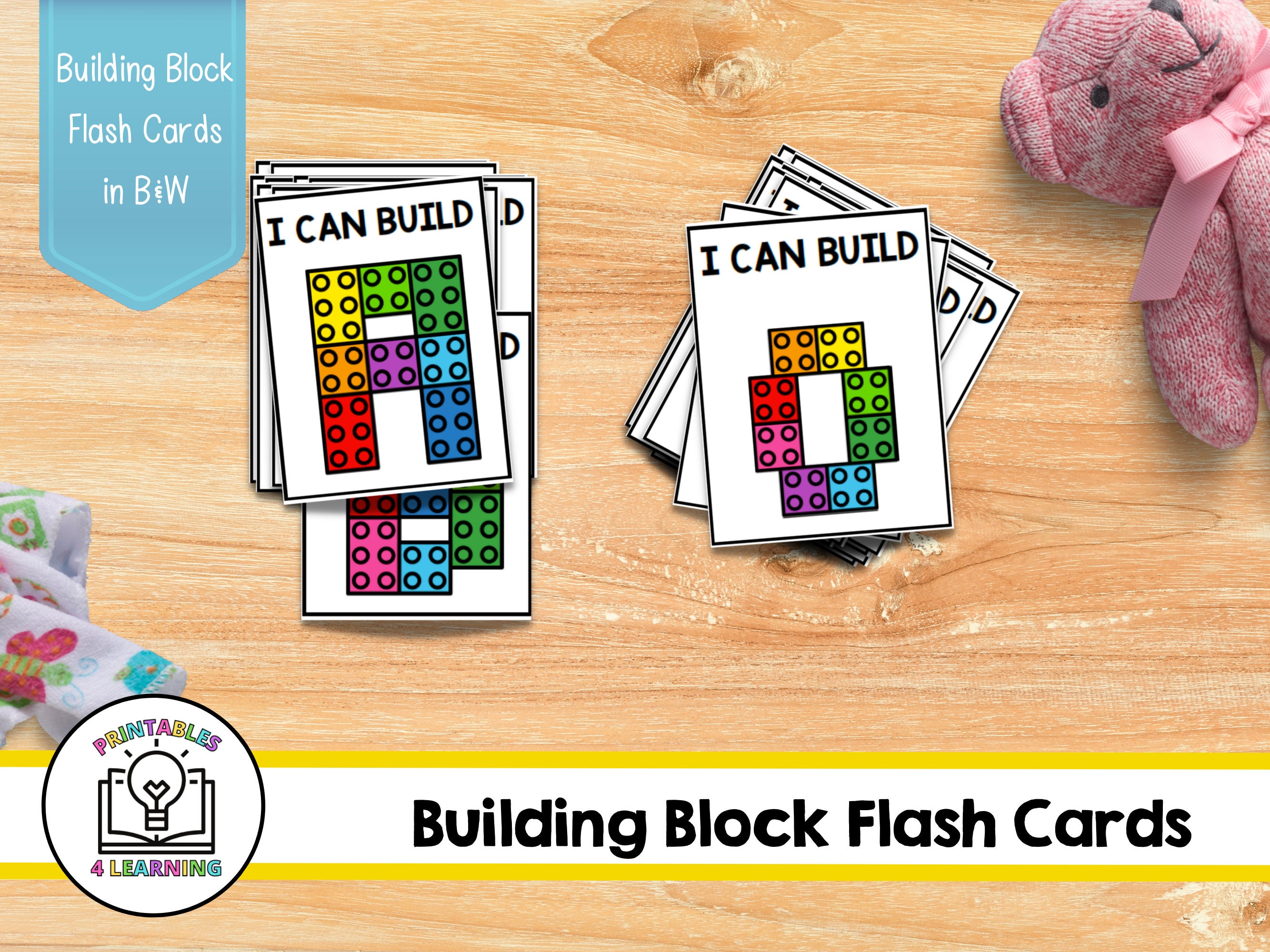 ABC Building Block Printable Worksheets - Brick Building Challenge STEM ...