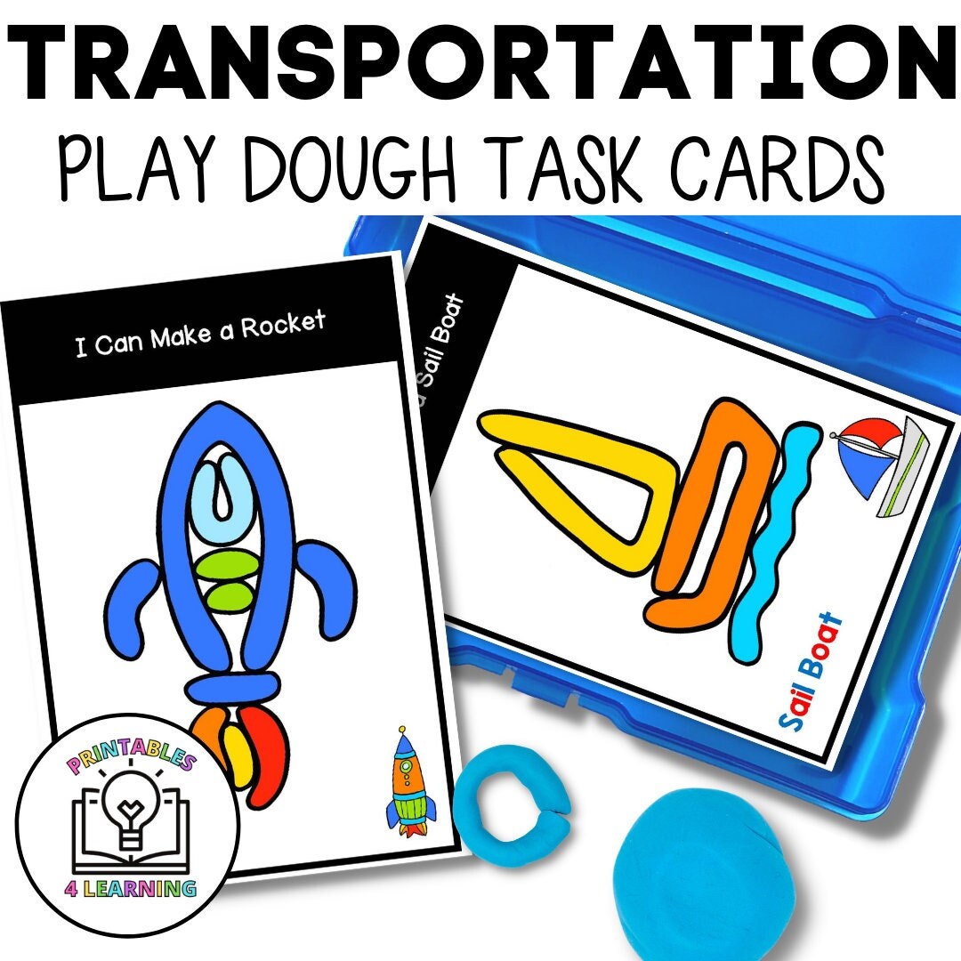 Transportation Play Dough Task Cards - Etsy transportation-play-dough-task-cards-etsy