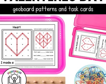 Geoboards voor Valentijnsdag | Taakkaarten en activiteiten op het volledige mat geoboard