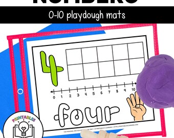 Number Playdough Mats 0-10 | Printable Playdough Mats for Number Recognition