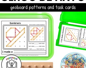Cinco de Mayo Geoboards | Task Cards and Full Mat Geoboard Activities