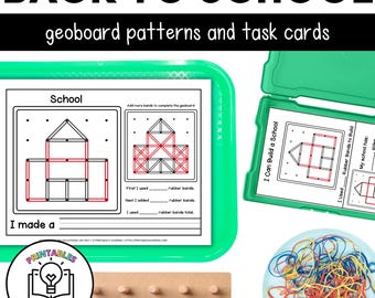 Back to School Geoboards | Task Cards and Full Mat Geoboard Activities