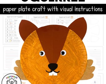 Papieren bord eekhoorn met visuele instructies