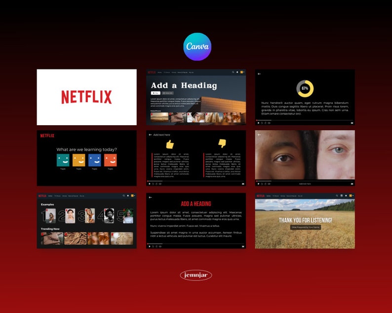 Netflix Presentation Template Canva Template Etsy España