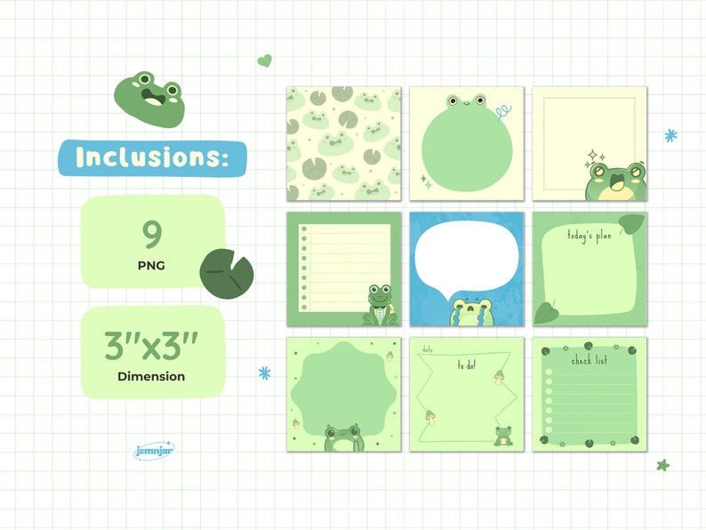 Printable Stationery, Cute Frog and Lily Pad Memo Sheets, Hippie Green ...