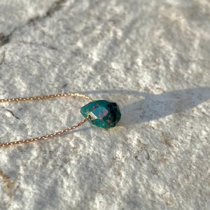 Handmade Teardrop Bloodstone Necklace: March Birthstone Jewelry