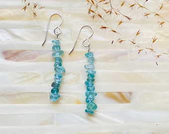 Apatite Raw Crystal Earrings Dangle and Drop Earrings for Women, Comfortable Earrings