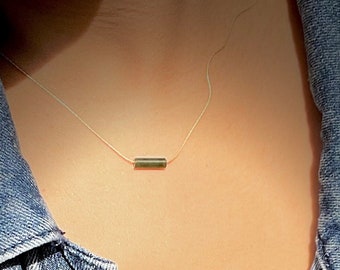 Dainty Jade Pendant Necklace: 14K Gold Filled, Sterling Silver Chain