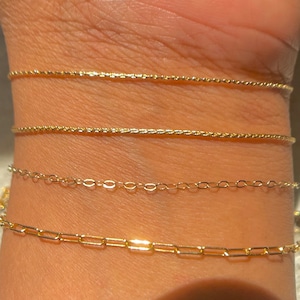 Dainty 14KT Gold Filled Necklace: Minimalist Chain, Tarnish Resistant