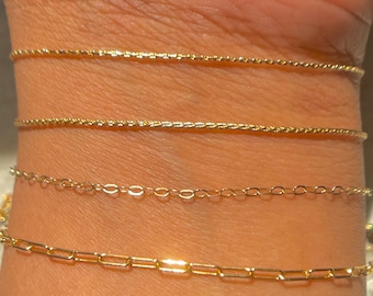Delicate Gold Necklaces Minimalist Aesthetic Tarnish Resistant 14KT Gold Filled Chain Simple Minimalistic Jewelry Gifts Dainty Gold Necklace