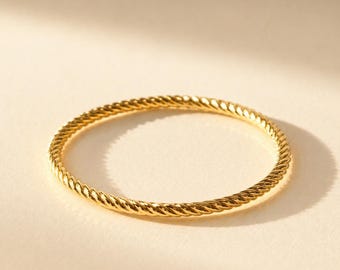 Dainty Gold Ring, Minimal Stackable Ring, Thin Gold Filled Ring, Everyday Textured Ring, Understated Delicate Band