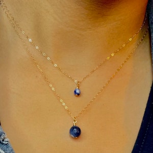 Personalized Sodalite Crystal Pendant Necklace: Sterling Silver & 14K Gold Filled