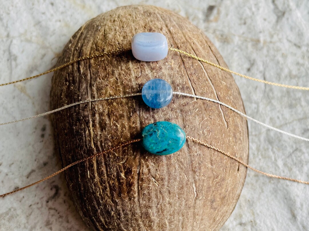 Peaceful Throat Chakra Kyanite Necklace Anxiety Relief communication