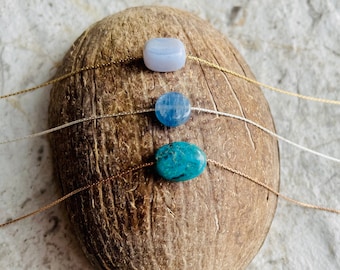 Kyanite Throat Chakra Necklace: Sterling Silver Communication Stone