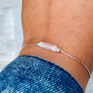 Dainty Selenite Bracelet Crystal Energy by |Peace of Stone Handmade| Quality Stamped .925 Silver & 14K Gold Filled Jewelry made in VA, USA