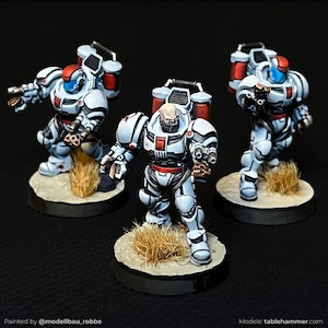 Flamer Breachers (super human heavy weapons team with flamethrower gauntlets)/ Tabletop Model / Wargaming Miniature | Tablehammer