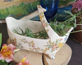 ピオニー　【Sarregumines Louis XV 5点セット】 Rare Antique Jug and Basin by Sarreguemines Louis XV, Transferware