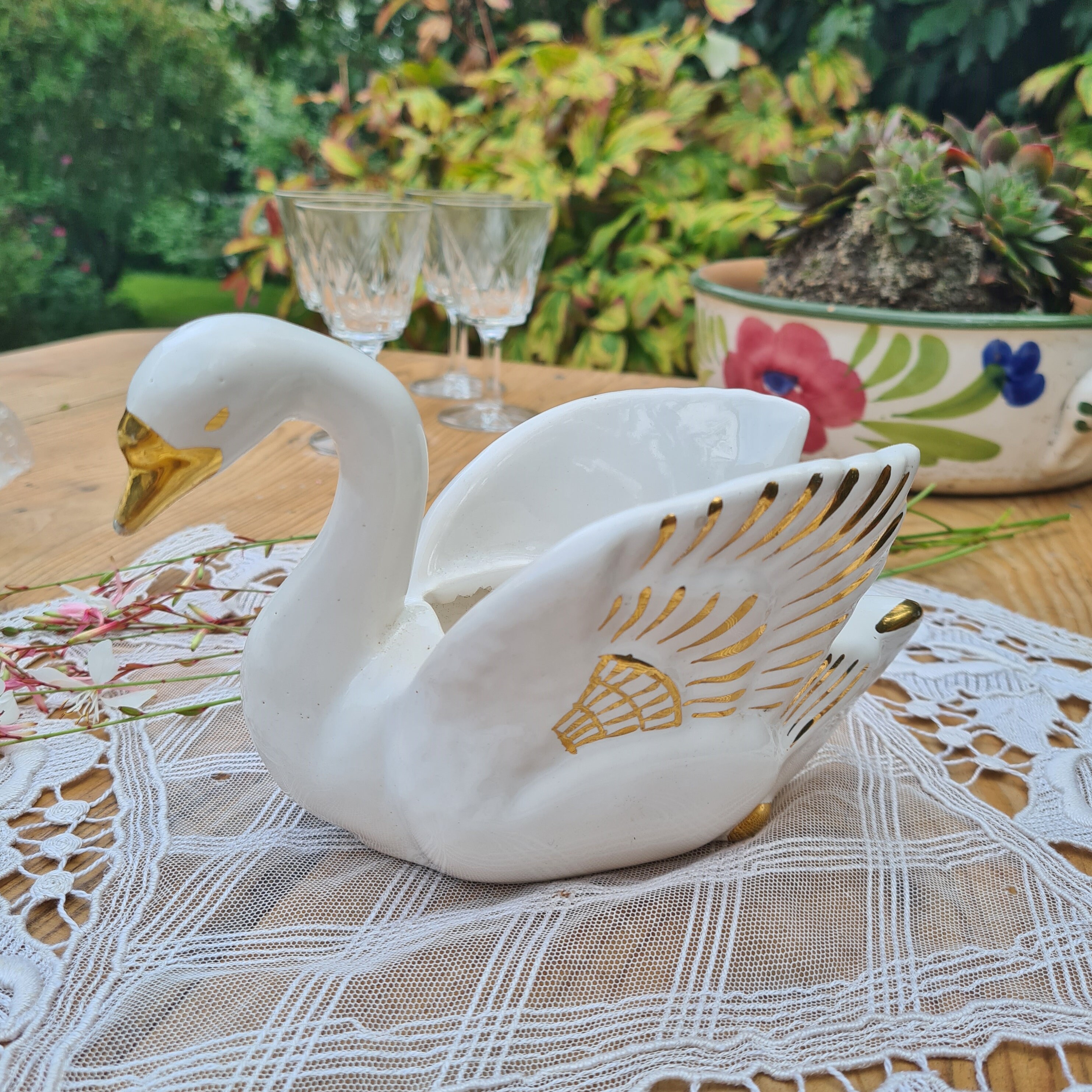 Vide Poche, Objet Décoration Cygne en Ceramique Vallauris