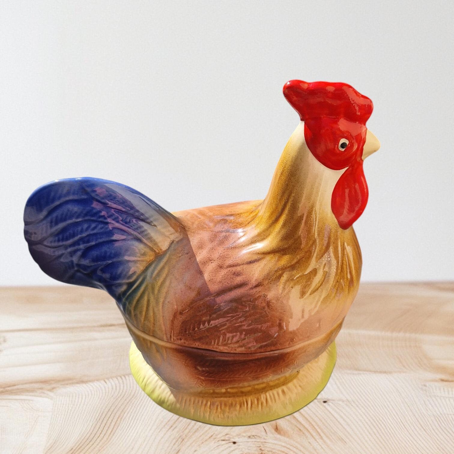 Coquetier Céramique Design Poule Rouge Et Blanc - Style Campagne, Stable, Facile à Nettoyer, Déco Table Champêtre - 4