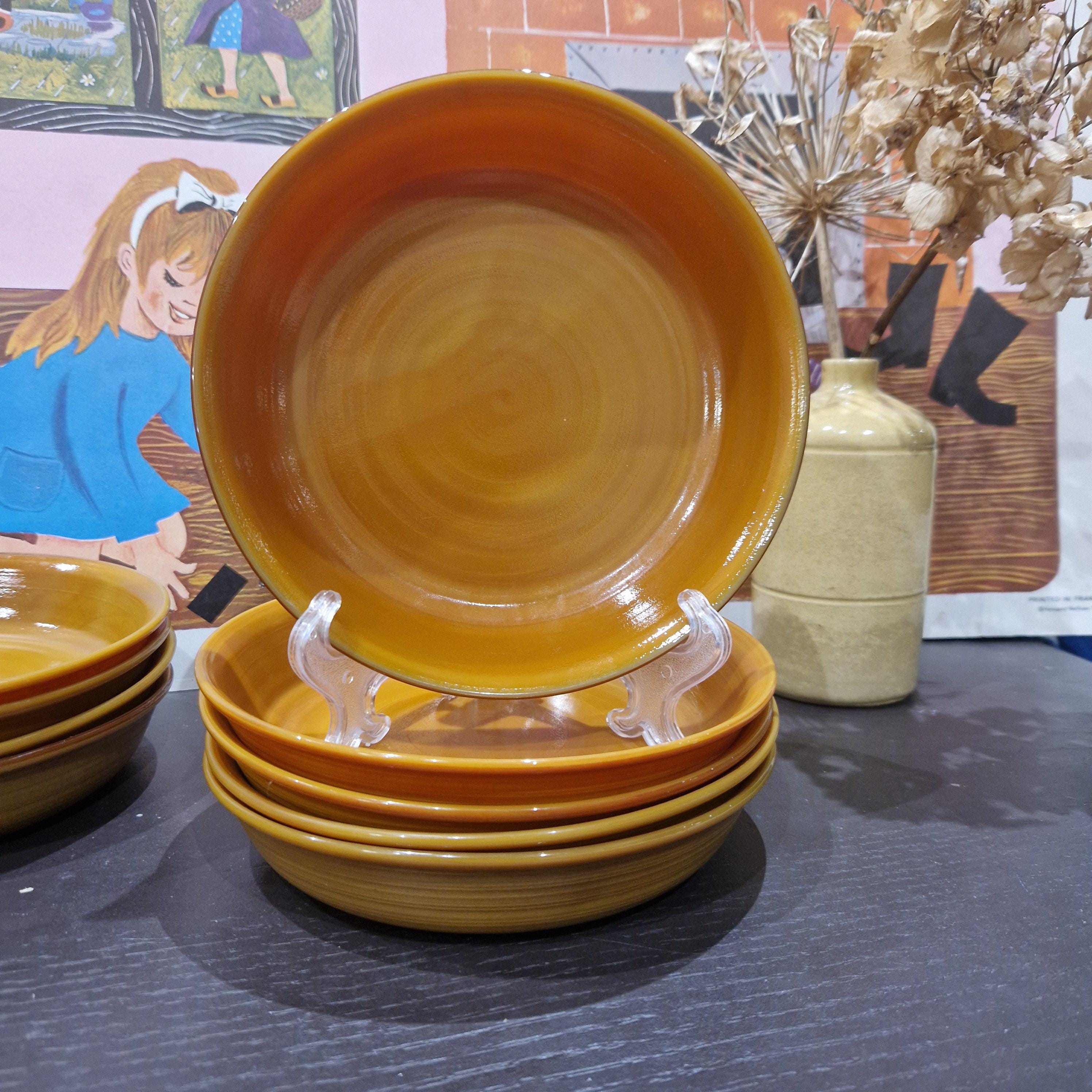 Assiette Creuse Mélanine Vintage Années 70 - Modèle Plastorex, Occasion Bon état