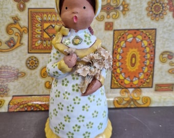 Vintage Collectible Figurine Doll in Terracotta Made and Hand