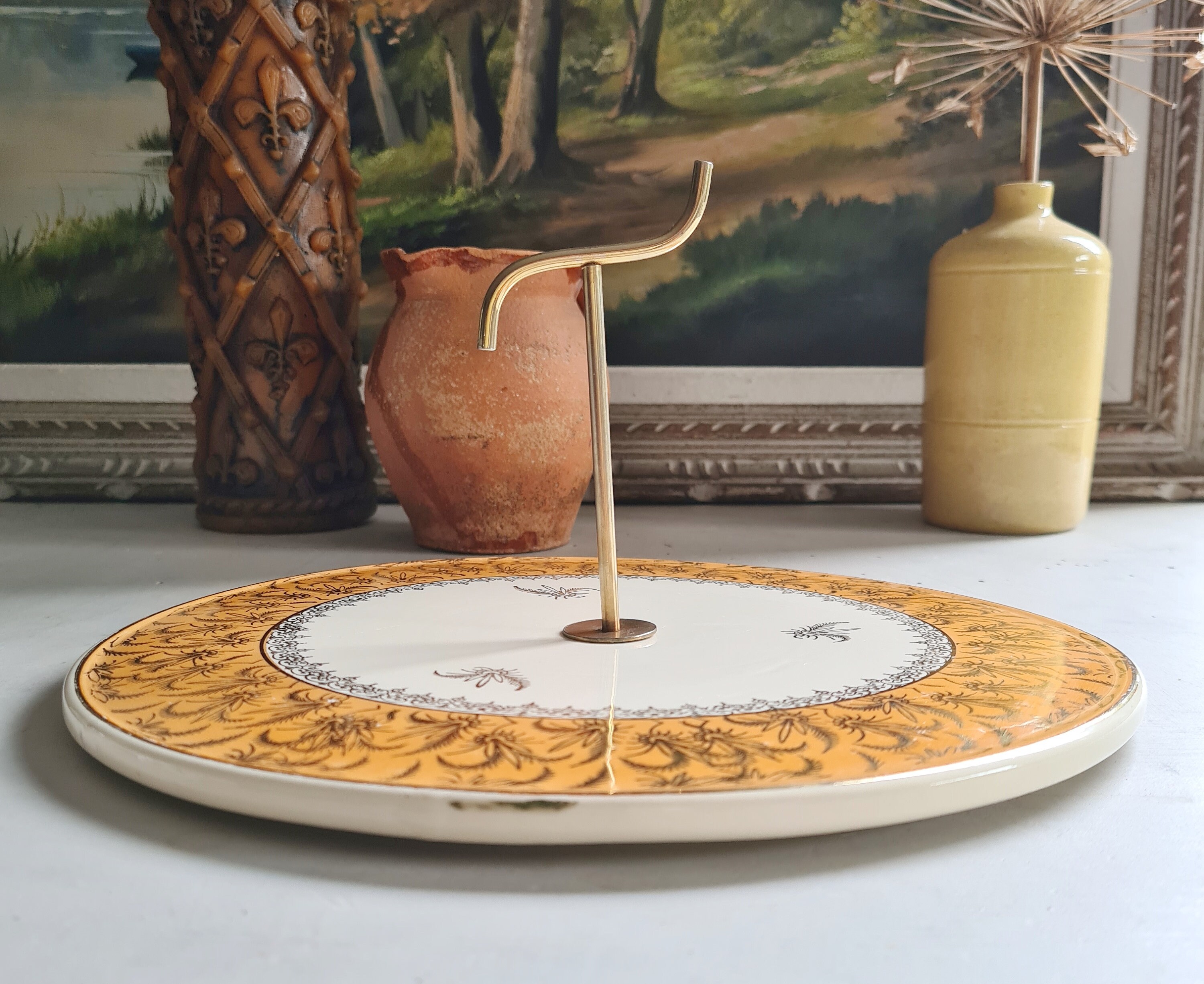 Plateau De Service Céramique Vintage – Déco Campagne Rétro – Fabriqué En France