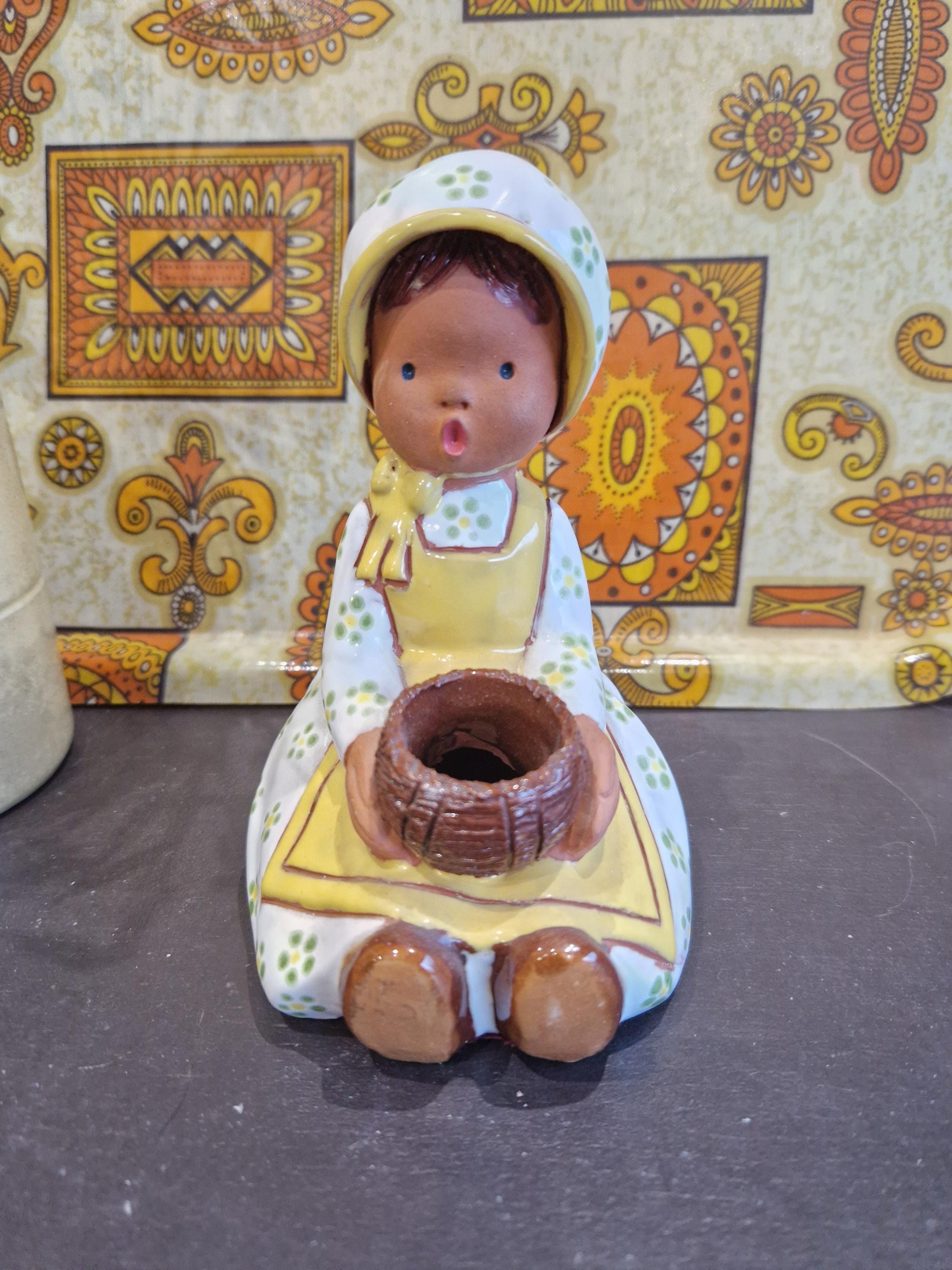 Vintage Collectible Figurine Doll in Terracotta Made and Hand