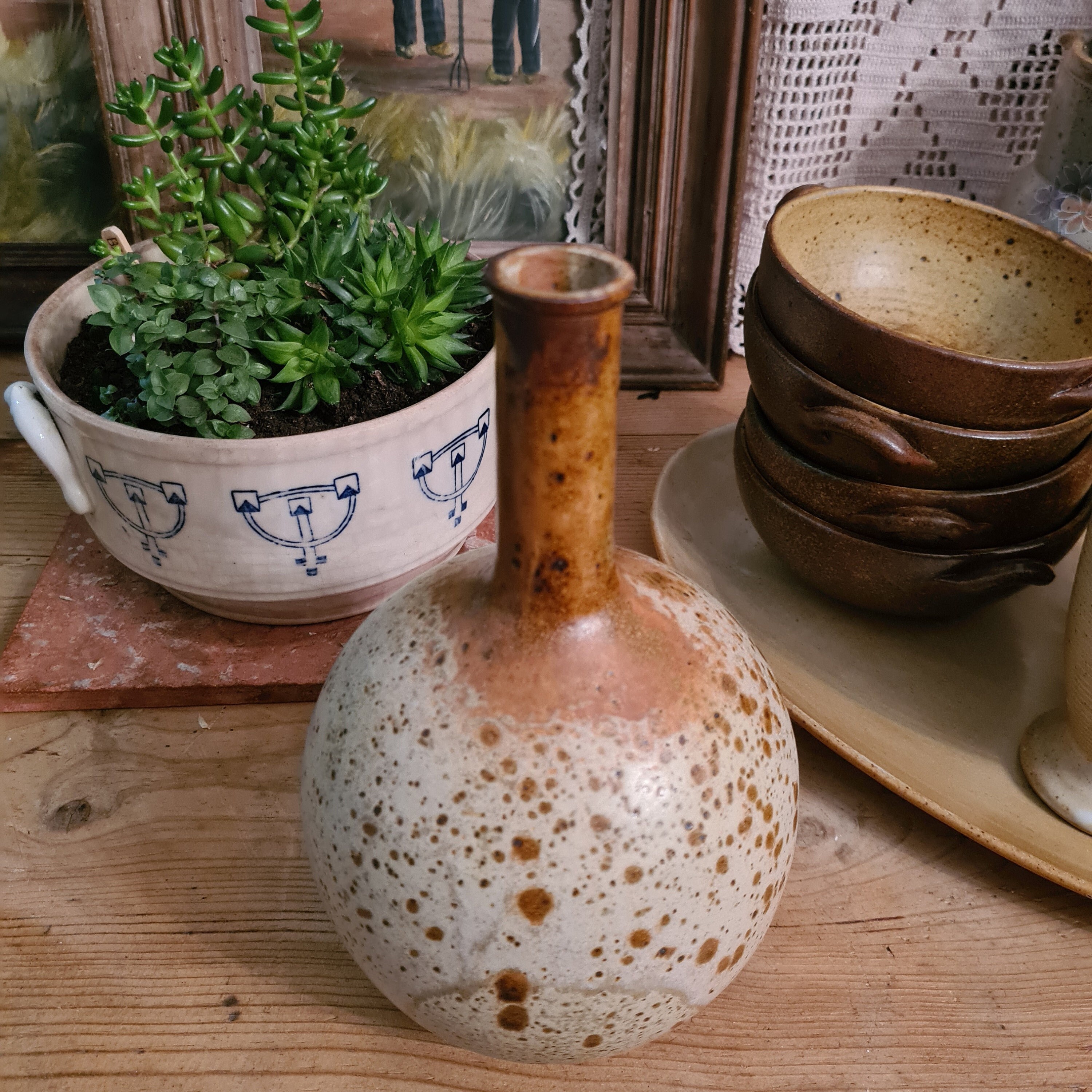 Vase en Grès Verni Ancien Pour Une Déco Très Contemporaine