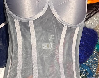 Corsé sin mangas plateado/gris