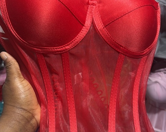 Red  Sleeveless Corset