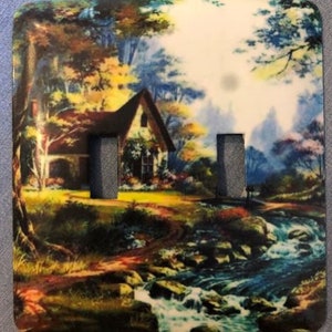 Cabin In The woods Double Metal Switch Plate