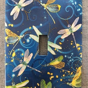 Dragonflies Single Metal Switch Plate