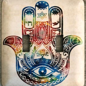 Hamsa Hand Art Double Metal Switch Plate