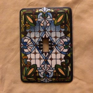 Stained Glass Switch plate Single 5"x3.5"