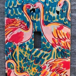 Flamingos Single Metal Switch Plate