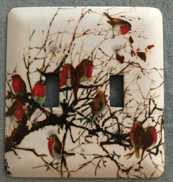 Birds In A Tree Double Metal Switch Plate