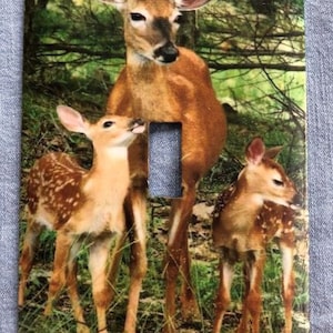 Deer single Metal Switch Plate