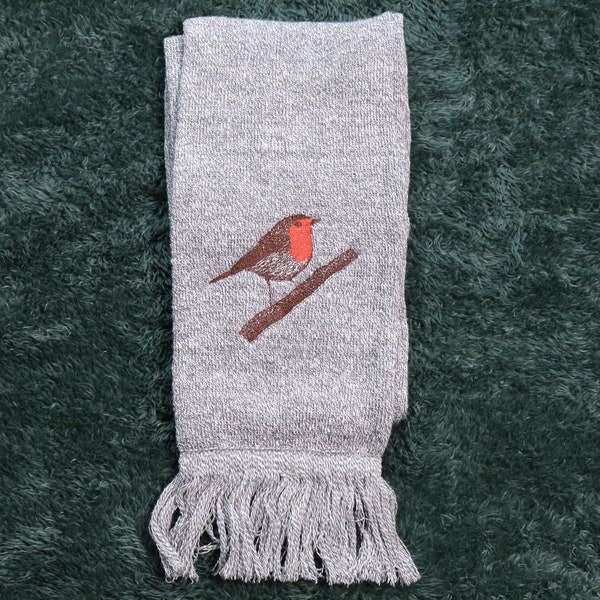 Beautiful Embroidered Robin Scarf Winter Spring Perfect Gift for Mother's Day Gifts for Women