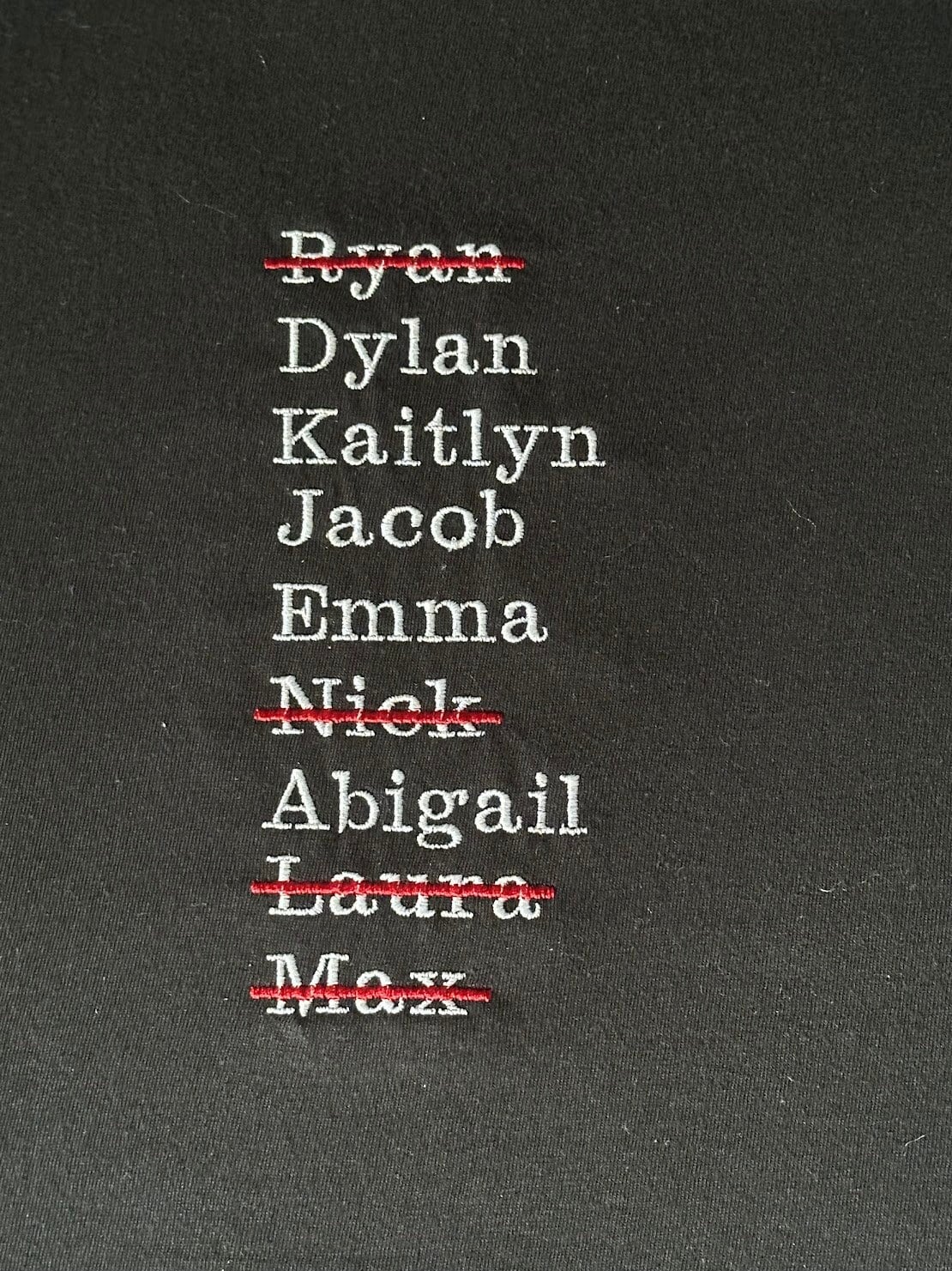 La camiseta bordada personalizable inspirada en la cantera Dylan Lenivy Kaitlyn Ka Ryan Erzahler Emma Mountebank Abi Blyg Laura Kearney Max Brinly