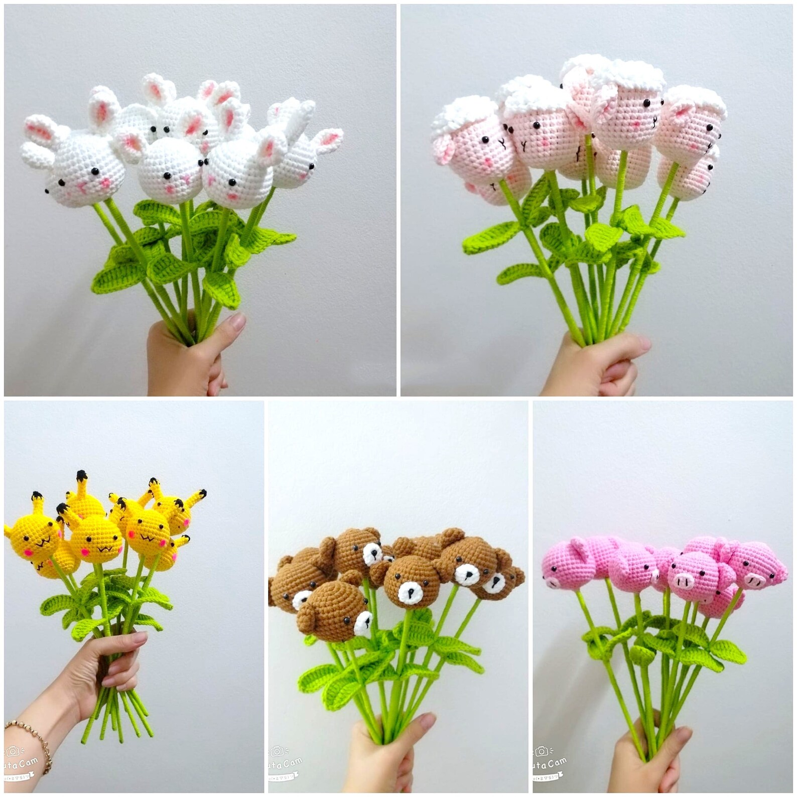 Animal Flower Bouquet Stuffed Animal Bulk Crochet Flower Etsy