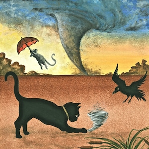 Impression d&#39;art, photo tornade, impression ciel orageux, impression tempête sauvage.