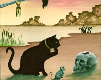 Black Cat Prints, Weird Art, Fantasy Art