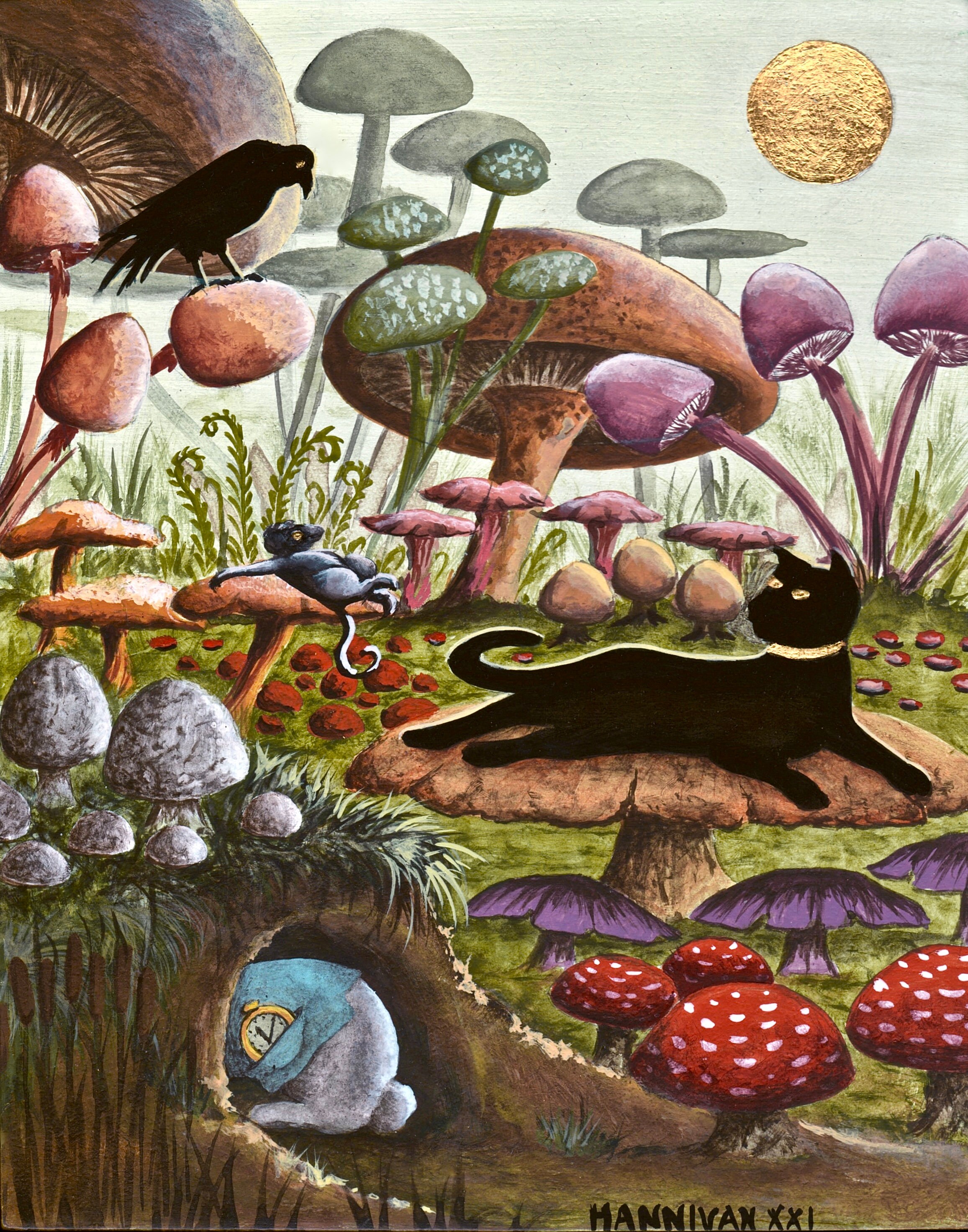 Psychedelic Art Mushroom Art White Rabbit Print. Etsy