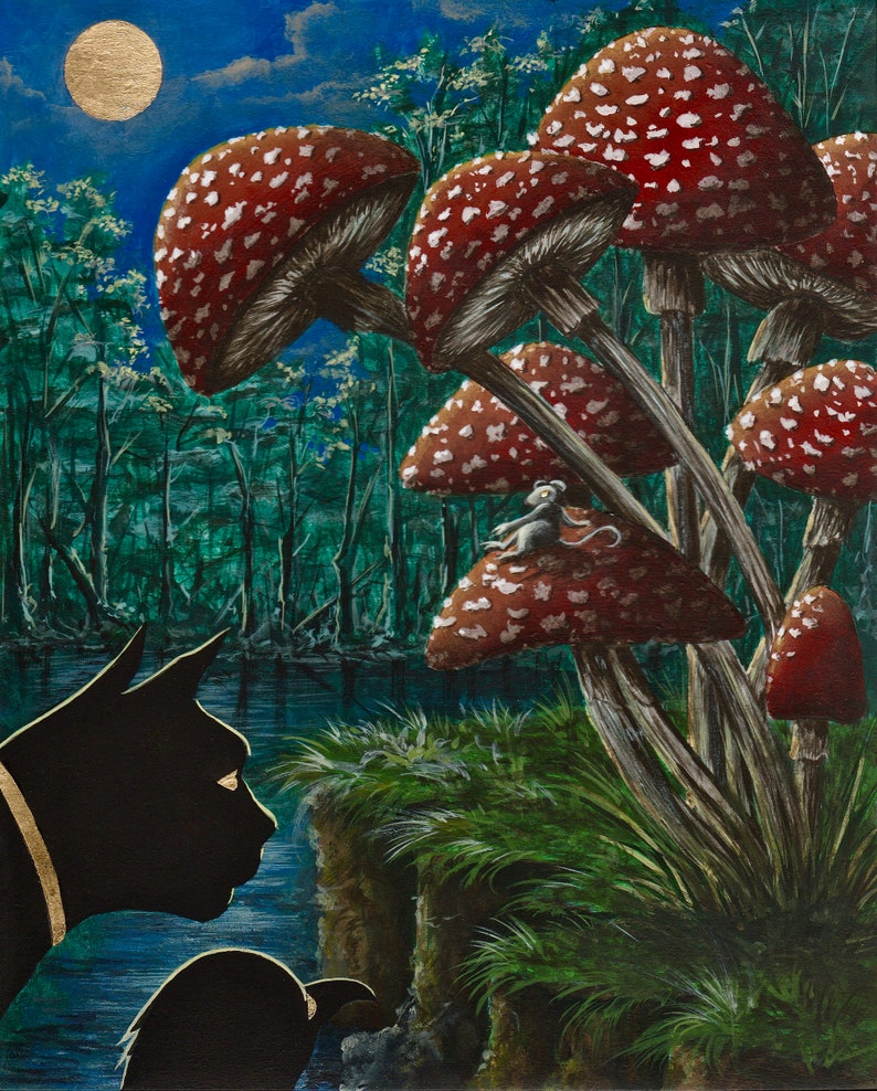 Mushroom Paintings, Strange Mushrooms, Mushroom Art Prints Etsy