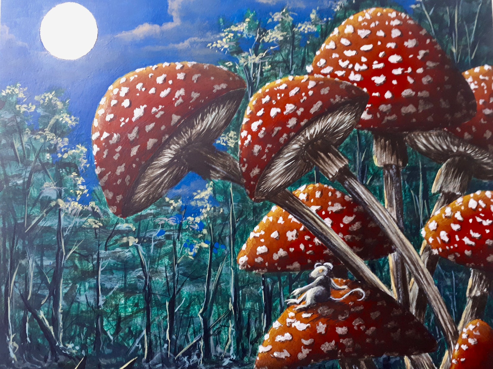 Mushroom Paintings, Strange Mushrooms, Mushroom Art Prints Etsy