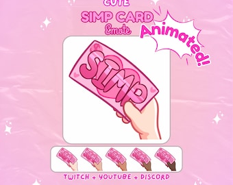 Animated Pink SIMP CARD Twitch Youtube Emote
